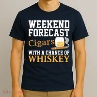 Funny Weekend Forecast Cigars And Whiskey Gift For Men Women T-Shirt thumb 3