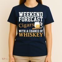 Funny Weekend Forecast Cigars And Whiskey Gift For Men Women T-Shirt thumb 4