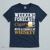 Funny Weekend Forecast Cigars And Whiskey Gift For Men Women T-Shirt thumb 5