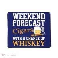 Funny Weekend Forecast Cigars And Whiskey Gift For Men Women Mousepad thumb 0