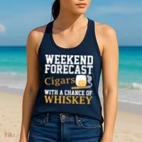Funny Weekend Forecast Cigars And Whiskey Gift For Men Women Women's Tank Top thumb 2