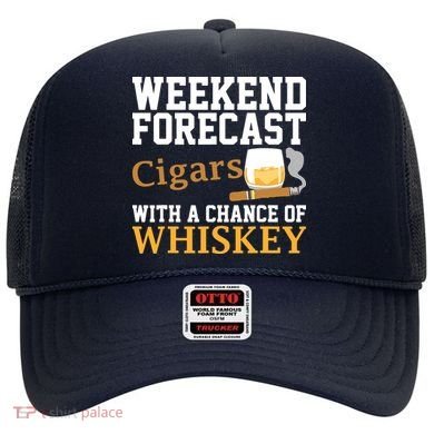 Funny Weekend Forecast Cigars And Whiskey Gift For Men Women Hat