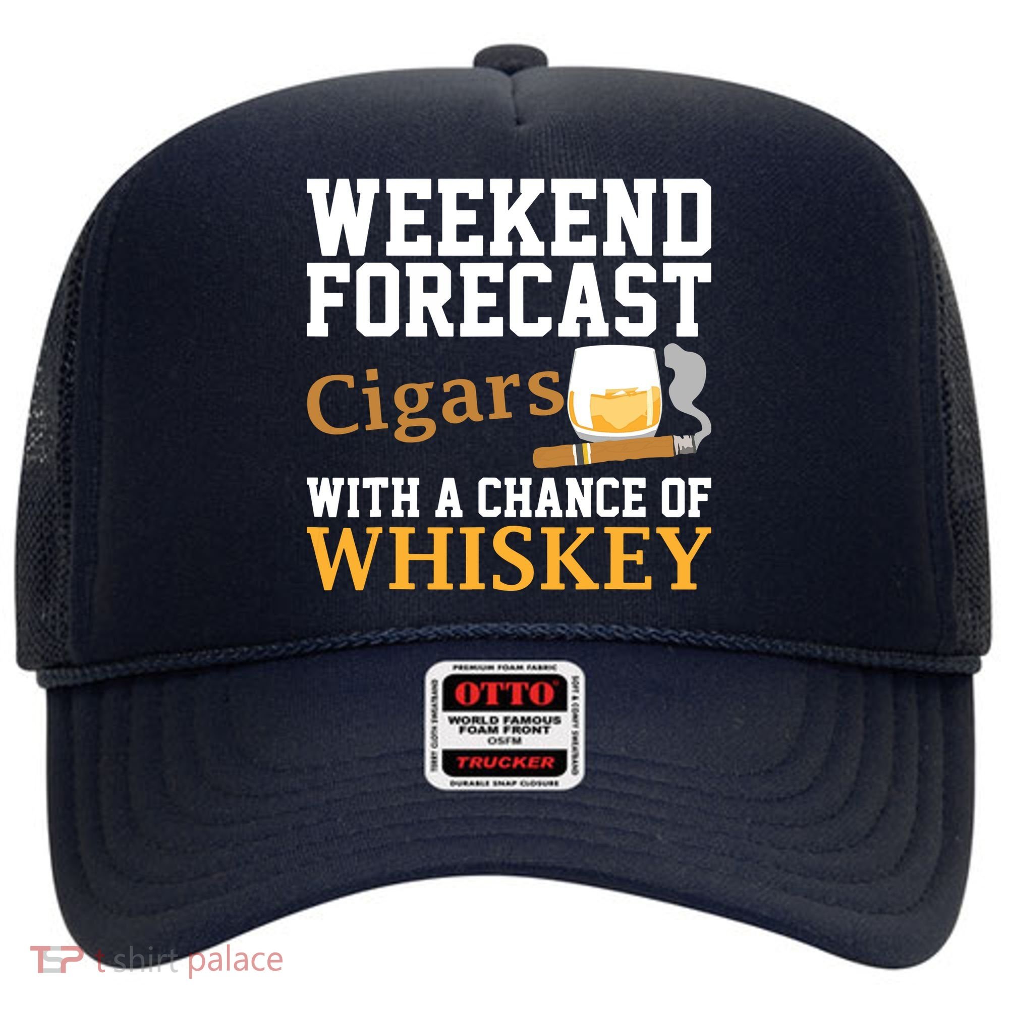 Funny Weekend Forecast Cigars And Whiskey Gift For Men Women Hat