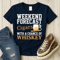 Funny Weekend Forecast Cigars And Whiskey Gift For Men Women Women's T-Shirt thumb 3