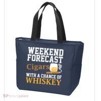 Funny Weekend Forecast Cigars And Whiskey Gift For Men Women Tote Bag thumb 3