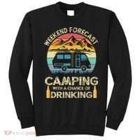 Funny Weekend Forecast Camping With A Chance Of Drinking Sweatshirt thumb 0