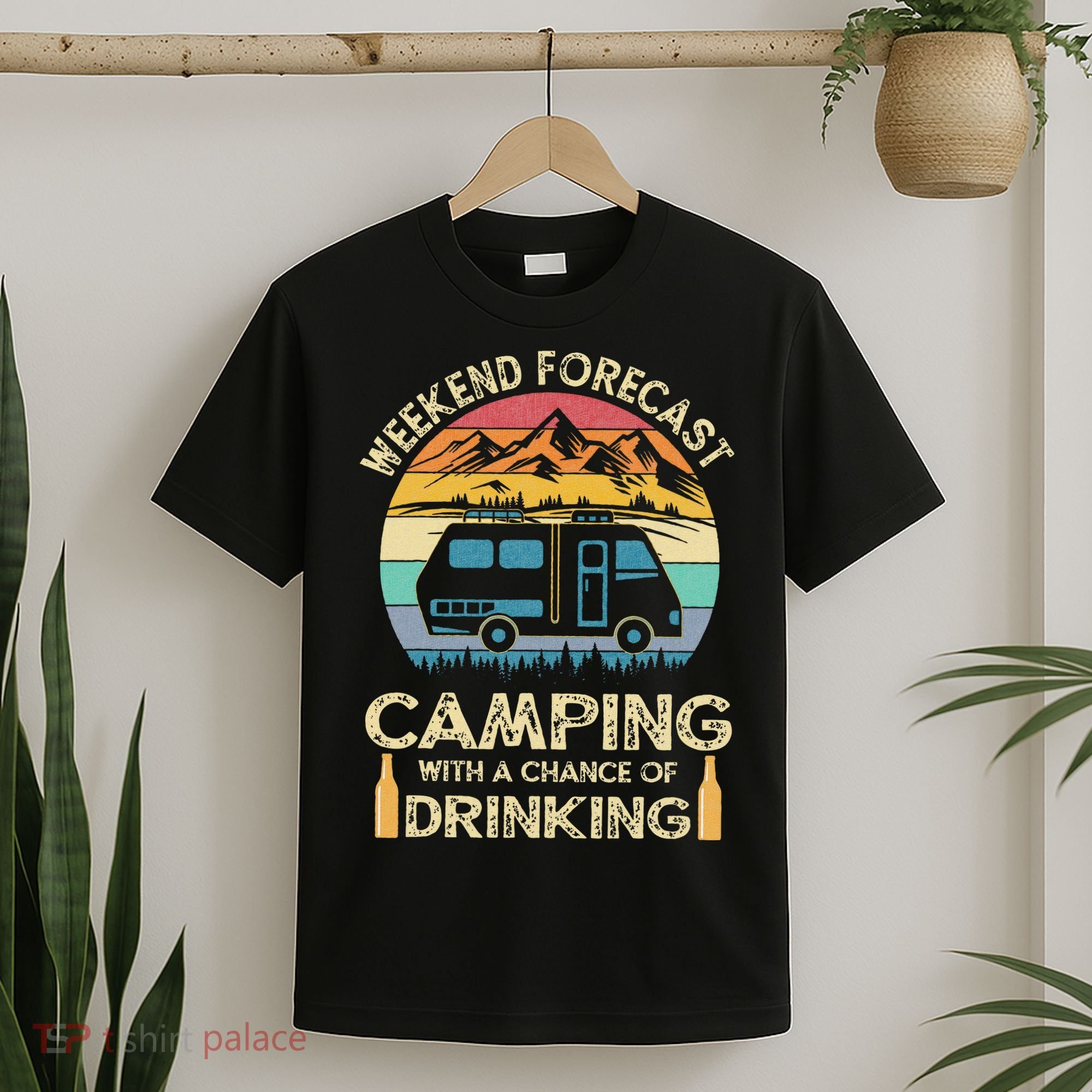 Funny Weekend Forecast Camping With A Chance Of Drinking T-Shirt
