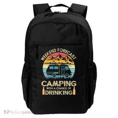 Funny Weekend Forecast Camping With A Chance Of Drinking Backpack
