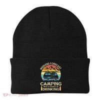 Funny Weekend Forecast Camping With A Chance Of Drinking Beanie thumb 0