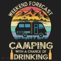Funny Weekend Forecast Camping With A Chance Of Drinking Beanie thumb 2