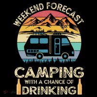 Funny Weekend Forecast Camping With A Chance Of Drinking Women's Hoodie thumb 2