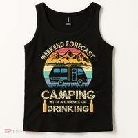 Funny Weekend Forecast Camping With A Chance Of Drinking Tank Top thumb 2