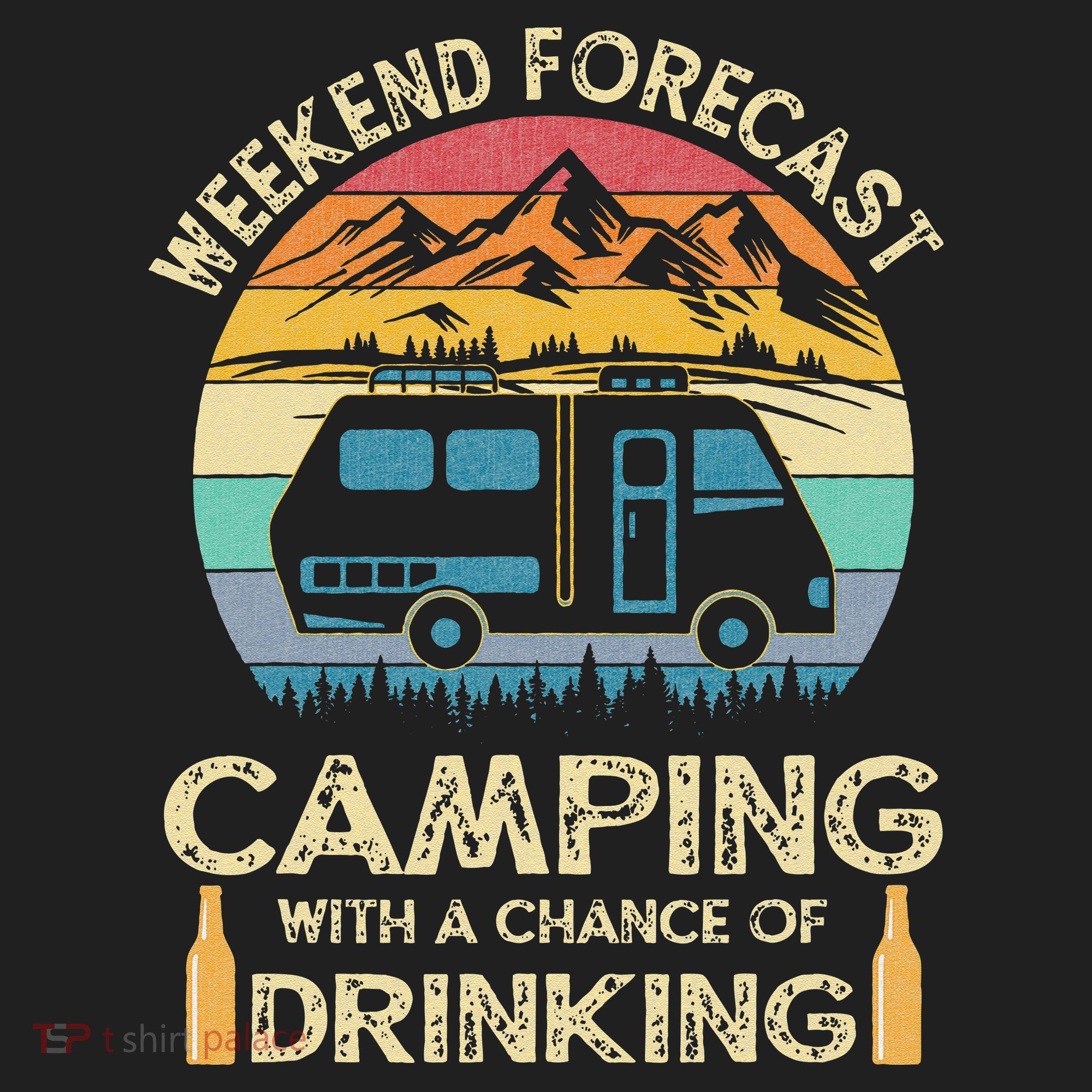 Funny Weekend Forecast Camping With A Chance Of Drinking Golf Towel