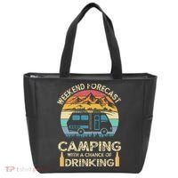 Funny Weekend Forecast Camping With A Chance Of Drinking Tote Bag thumb 0