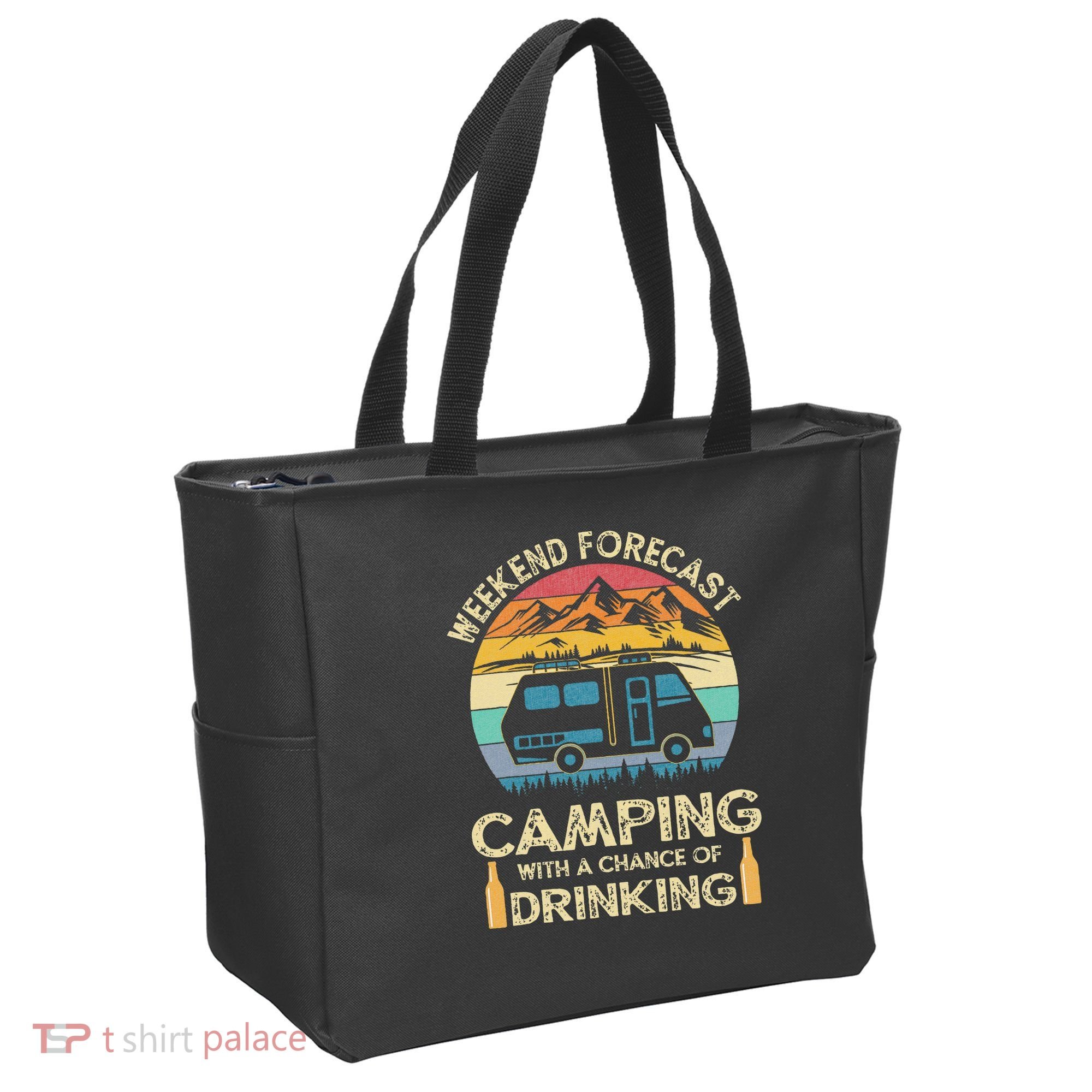 Funny Weekend Forecast Camping With A Chance Of Drinking Tote Bag