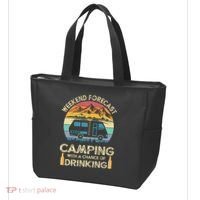 Funny Weekend Forecast Camping With A Chance Of Drinking Tote Bag thumb 3