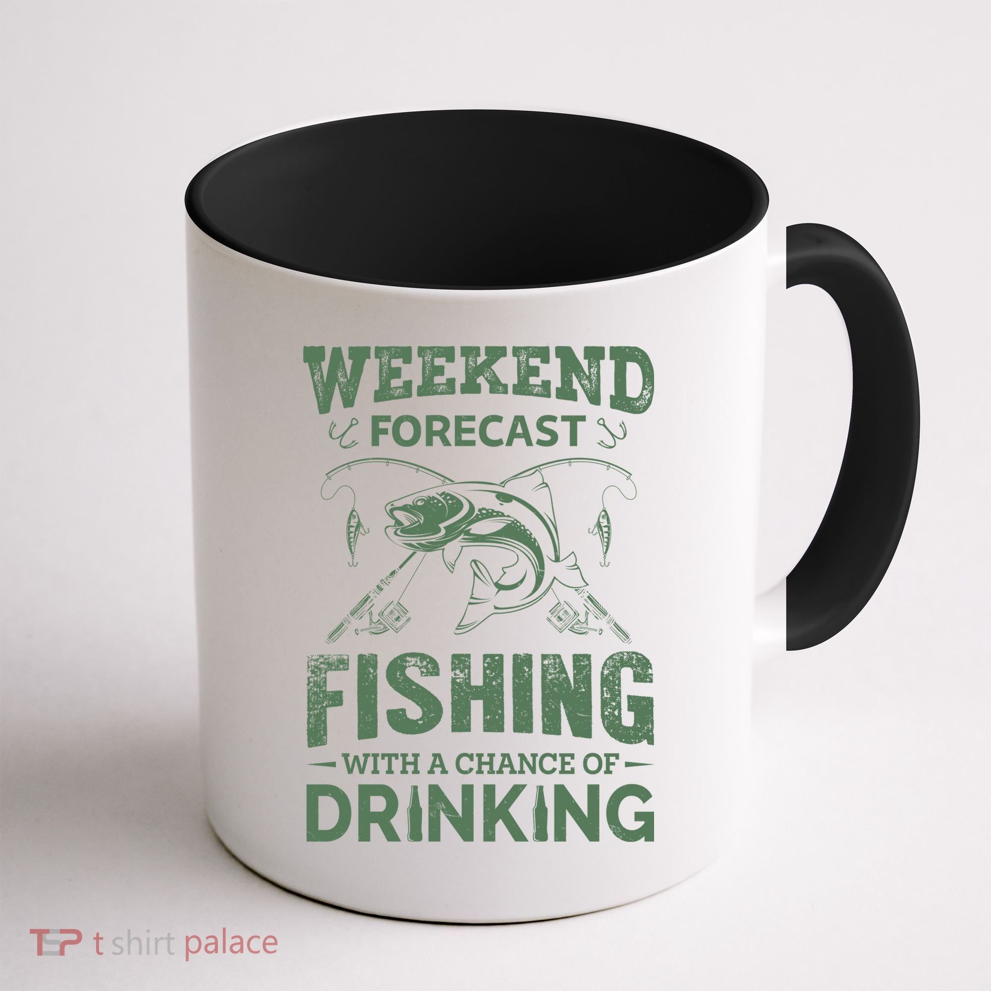 Funny Weekend Forcast Fishing With A Chance Of Drinking Coffee Mug