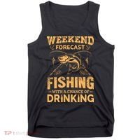 Funny Weekend Forcast Fishing With A Chance Of Drinking Tank Top thumb 0
