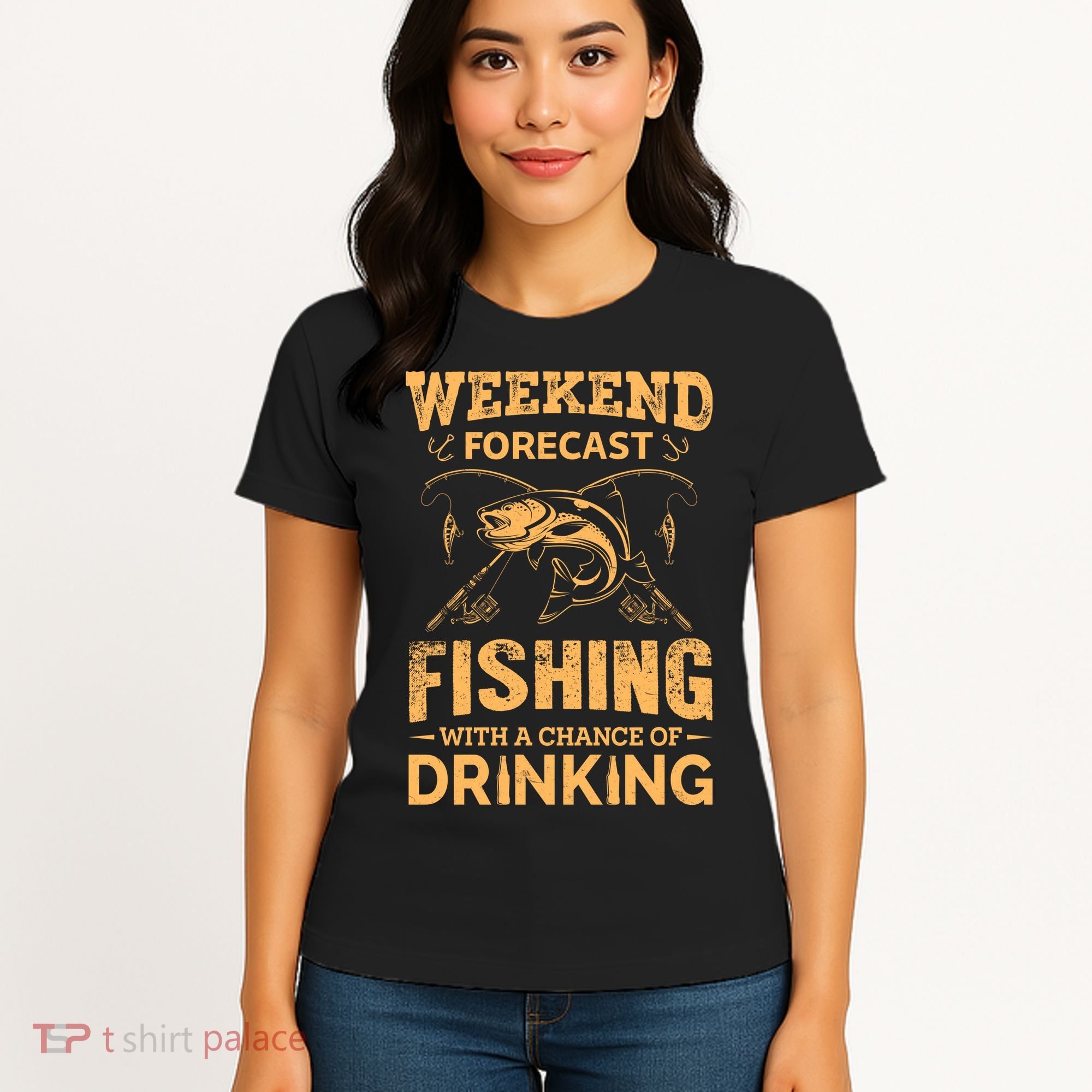 Funny Weekend Forcast Fishing With A Chance Of Drinking Women's T-Shirt