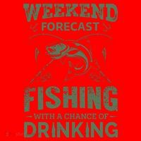 Funny Weekend Forcast Fishing With A Chance Of Drinking Santa Hat thumb 1