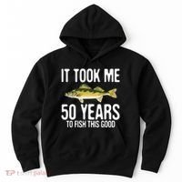 Funny Walleye Fishing 50th Birthday 50 Years To Fish Great Hoodie thumb 0