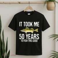Funny Walleye Fishing 50th Birthday 50 Years To Fish Great T-Shirt thumb 2