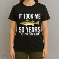 Funny Walleye Fishing 50th Birthday 50 Years To Fish Great T-Shirt thumb 4