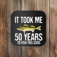 Funny Walleye Fishing 50th Birthday 50 Years To Fish Great Coaster thumb 0