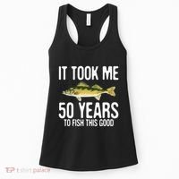 Funny Walleye Fishing 50th Birthday 50 Years To Fish Great Women's Tank Top thumb 0