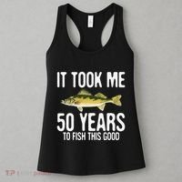 Funny Walleye Fishing 50th Birthday 50 Years To Fish Great Women's Tank Top thumb 3