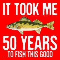 Funny Walleye Fishing 50th Birthday 50 Years To Fish Great Santa Hat thumb 1
