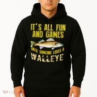 Funny Walleye Fishing Freshwater Fish Graphic Hoodie thumb 2