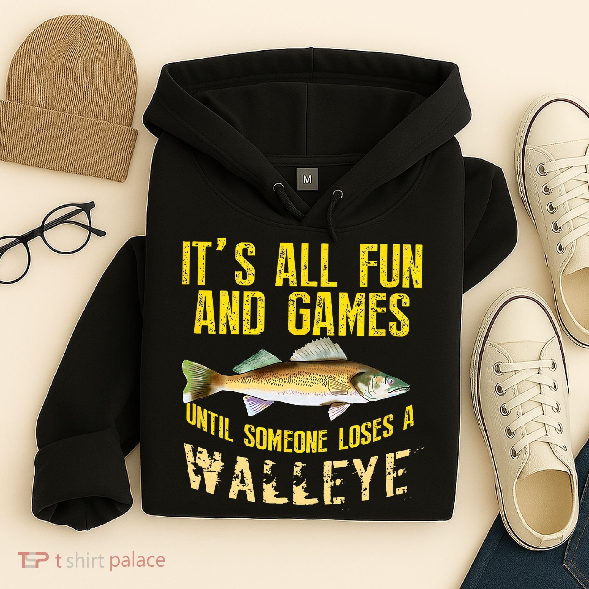 Funny Walleye Fishing Freshwater Fish Graphic Hoodie
