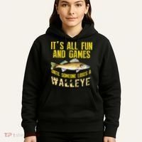 Funny Walleye Fishing Freshwater Fish Graphic Hoodie thumb 5