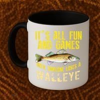 Funny Walleye Fishing Freshwater Fish Graphic Coffee Mug thumb 2