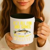 Funny Walleye Fishing Freshwater Fish Graphic Coffee Mug thumb 3