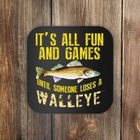 Funny Walleye Fishing Freshwater Fish Graphic Coaster thumb 0