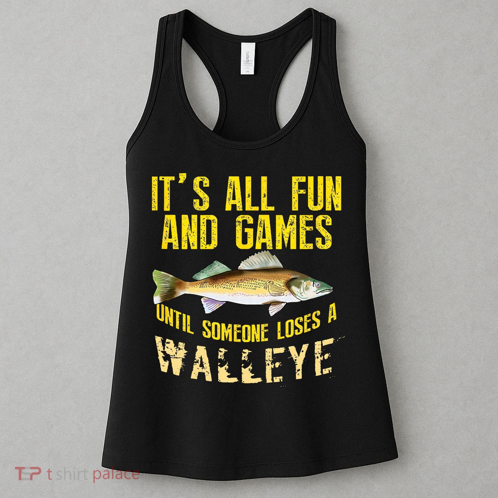Funny Walleye Fishing Freshwater Fish Graphic Women's Tank Top