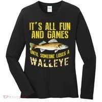 Funny Walleye Fishing Freshwater Fish Graphic Women's Long Sleeve Shirt thumb 0