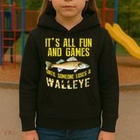 Funny Walleye Fishing Freshwater Fish Graphic Kids Hoodie thumb 3
