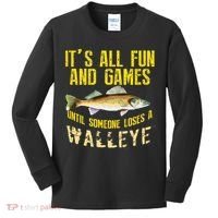 Funny Walleye Fishing Freshwater Fish Graphic Kids Long Sleeve Shirt thumb 0