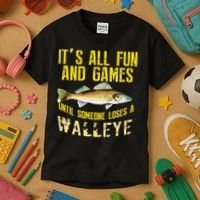 Funny Walleye Fishing Freshwater Fish Graphic Kids T-Shirt thumb 3