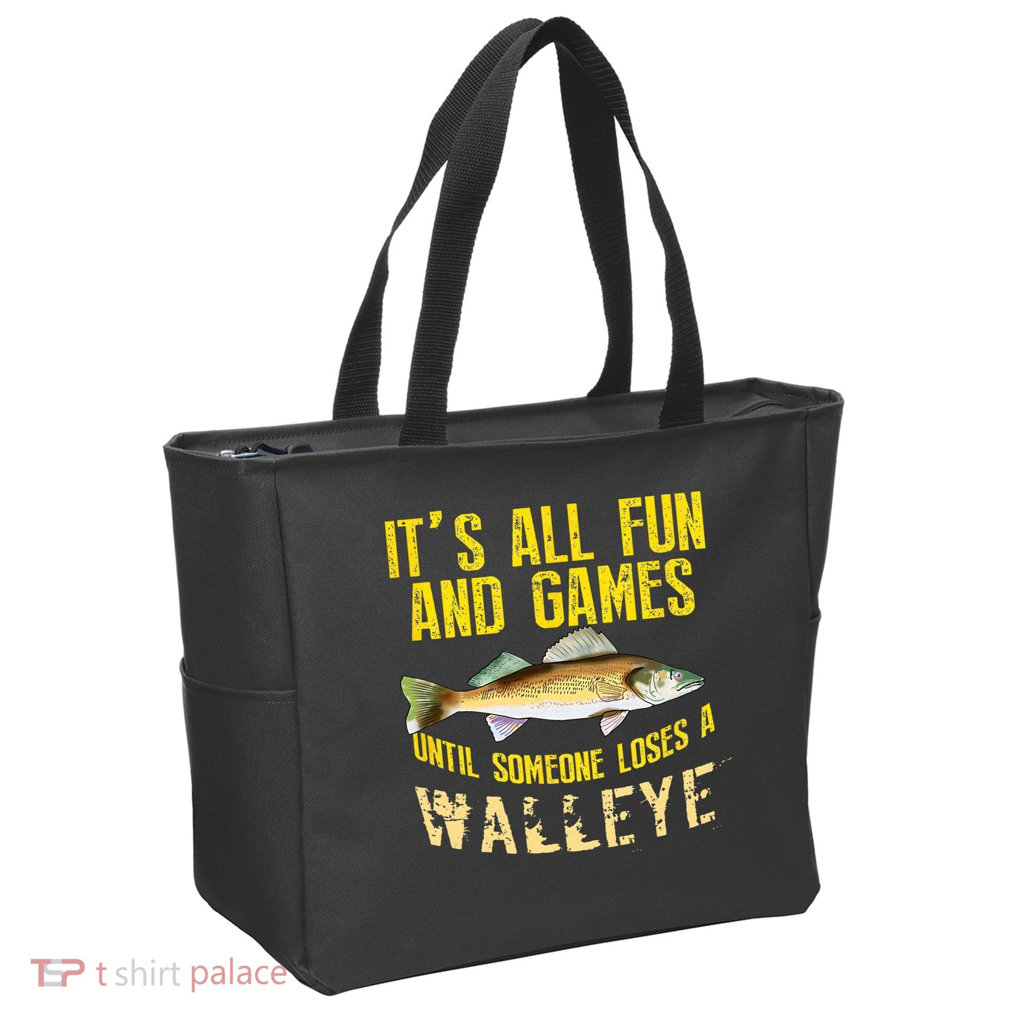 Funny Walleye Fishing Freshwater Fish Graphic Tote Bag