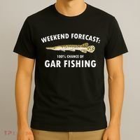 Funny Weekend Forecast Alligator Gar Fishing T-Shirt thumb 3