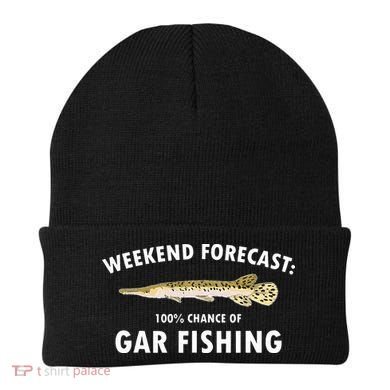 Funny Weekend Forecast Alligator Gar Fishing Beanie