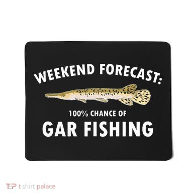 Funny Weekend Forecast Alligator Gar Fishing Mousepad
