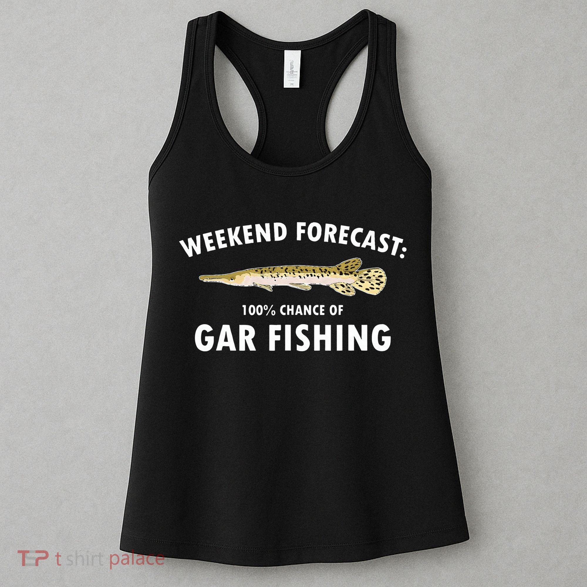 Funny Weekend Forecast Alligator Gar Fishing Women's Tank Top