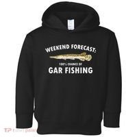 Funny Weekend Forecast Alligator Gar Fishing Toddler Hoodie thumb 0