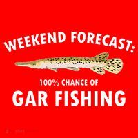 Funny Weekend Forecast Alligator Gar Fishing Santa Hat thumb 1