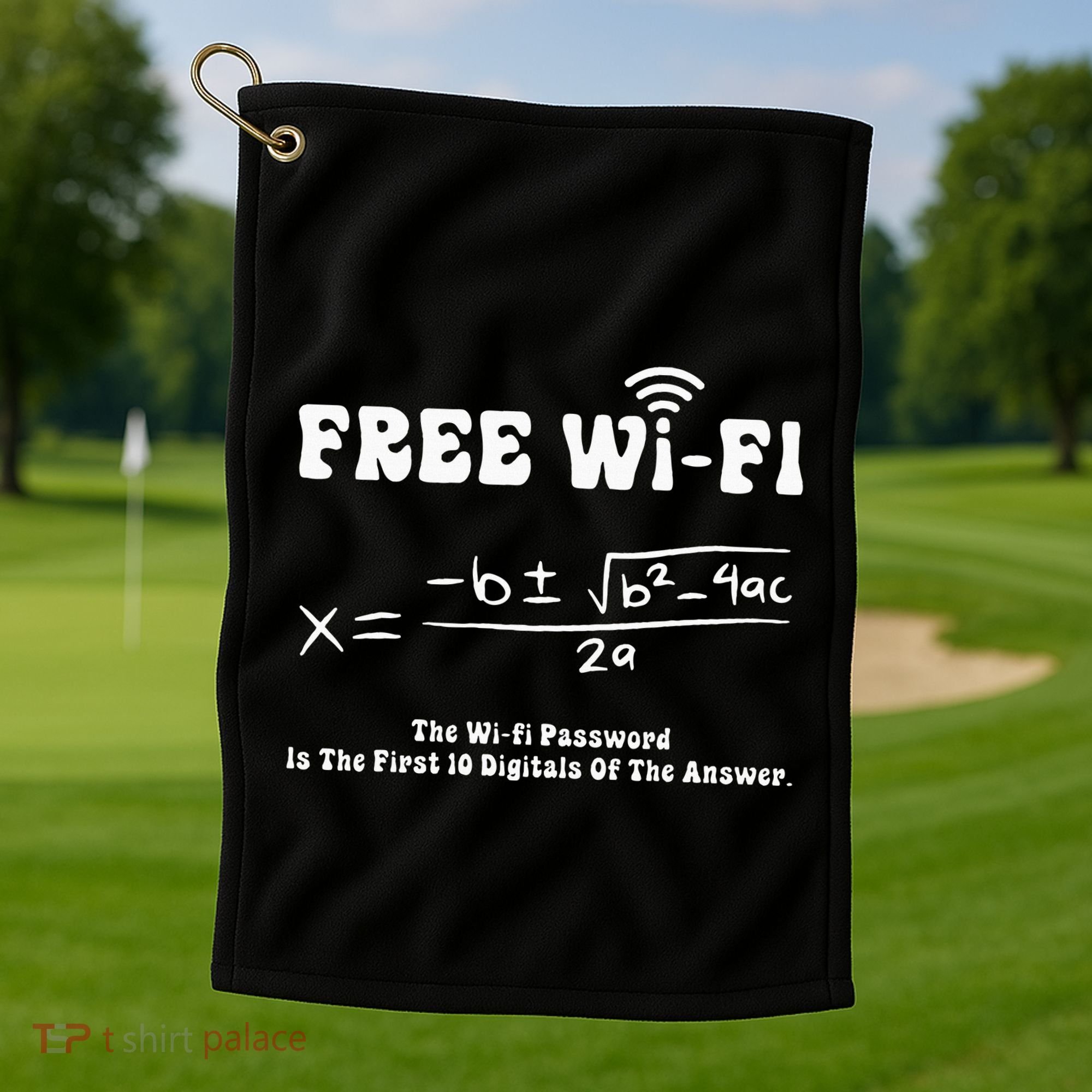 Free Wifi Funny 100 Days Of School Mathematics Calculation Golf Towel